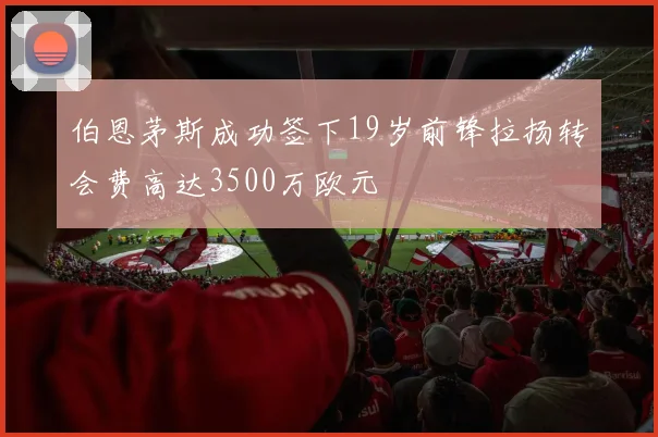 伯恩茅斯成功签下19岁前锋拉扬转会费高达3500万欧元